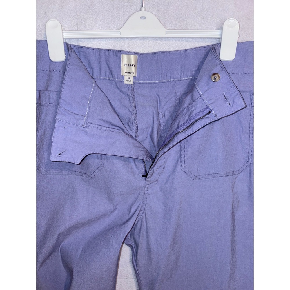 Maeve The Colette Crop‎ Wide Leg Pants Lavande Purple High Rise Size 34 NEW - Picture 5 of 9